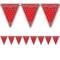 Party Central Club Pack of 12 Red and Black Bandana Pennant Hanging Banner Decors 12'